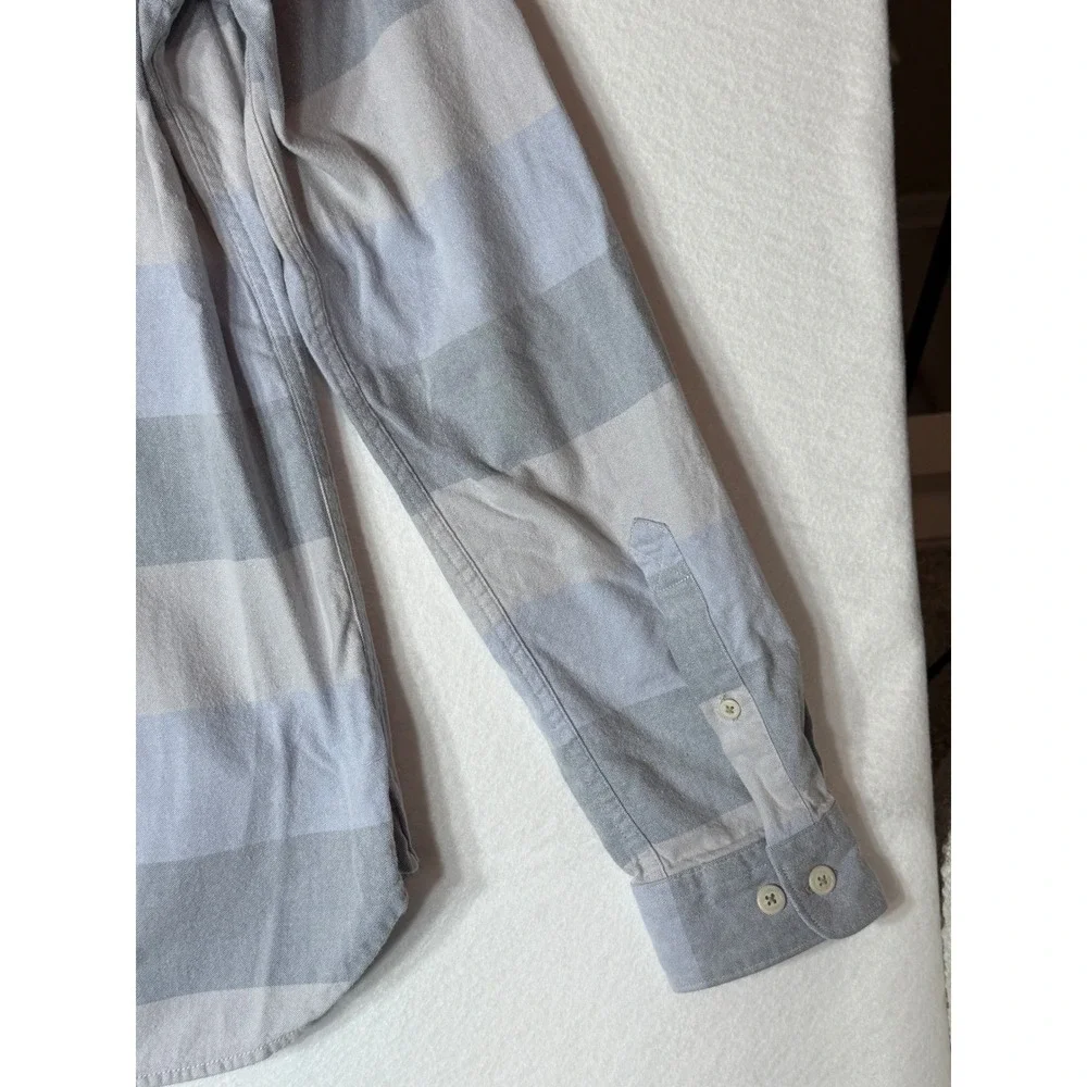 Barbour Sailor Shirt Men's Long Sleeve Button Down Plaid Blue Grey Size‎ M